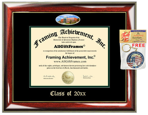 Diploma Frame Fitchburg State University Graduation Gift Degree FSU Mat Campus Fisheye Picture