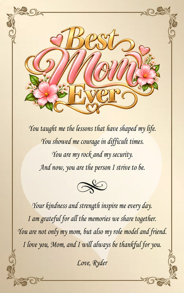 Mom appreciation gift desk plaque mothers day love thank you support graduate wedding gratitude mantel display birthday