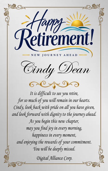 Retirement gift award desk plaque congratulation retiree congratulation years service employee service award