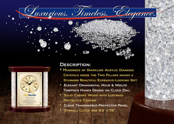 Retirement clock years of service award gift desk plaque appreciation employee coworker boss going away present