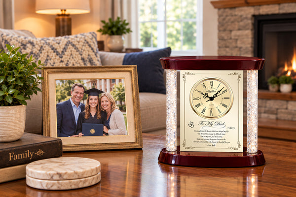 Thank you dad desk clock father gift retirement graduation support love promotion appreciation wedding birthday