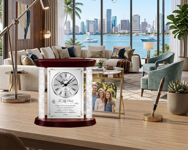 Desk clock dad gift daughter son Father's Day birthday retirement thank you appreciation plaque graduation support