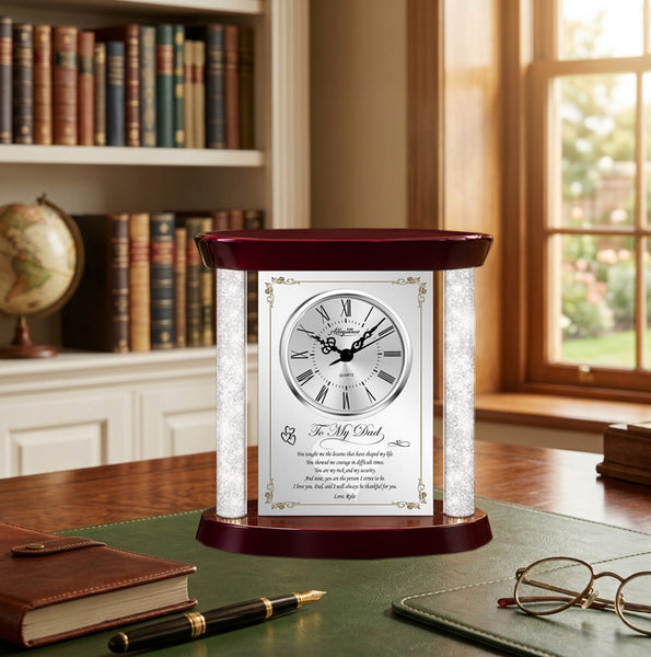 Desk clock dad gift daughter son Father's Day birthday retirement thank you appreciation plaque graduation support