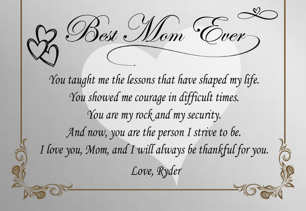 Thank you mom desk clock mother day appreciation gift graduation support love wedding birthday daughter son