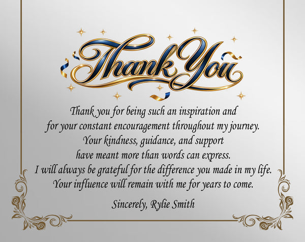 Thank you desk clock appreciation gift professor mom dad coach gratitude graduation support employee friend