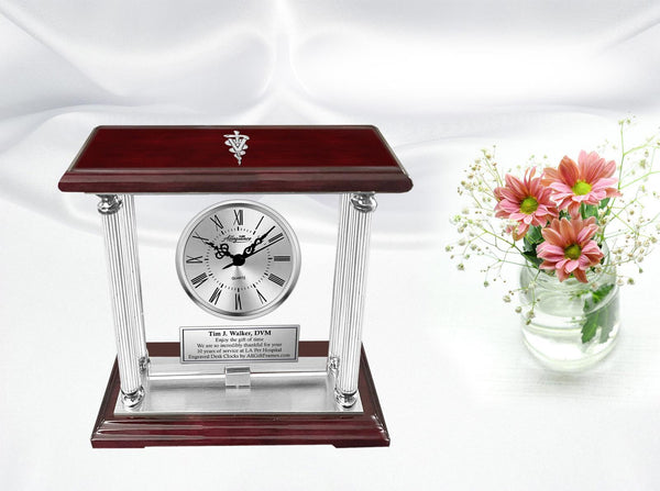Veterinary school graduation gift veterinarian retirement DVM engrave clock boss