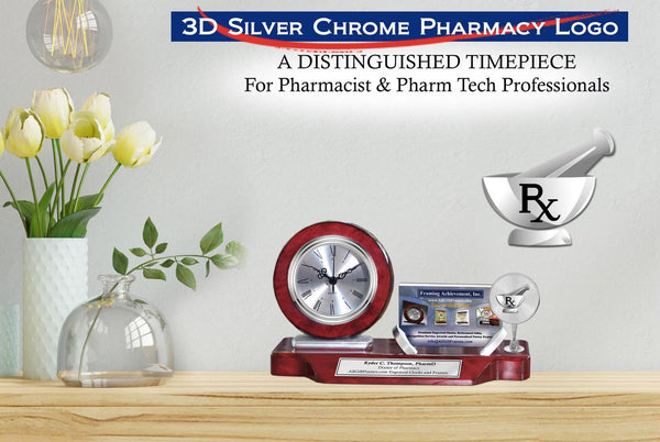 Pharmacist gift desk clock card holder doctor pharmacy school graduation PharmD