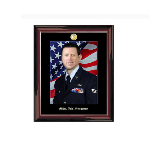 Picture Frame Portrait 8x10 Wall Photo Framing Emboss Silver Gold Soldier Retirement Gift Promotion Air Force USMC Service Military Army Navy Retire