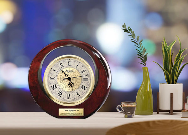 Gold clock engraving plaque personalized birthday wedding anniversary promotion