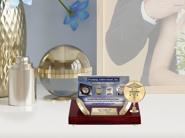 Physical therapy gift engrave business card holder doctor of physical therapy