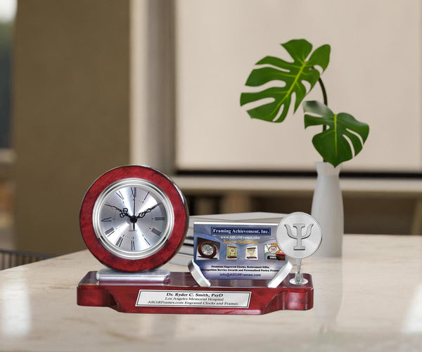 Psychologist gift desk clock business card holder psychology school graduation
