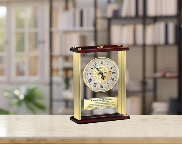 Pharmacist gift engrave desk clock pharmacy student school graduate PharmD award