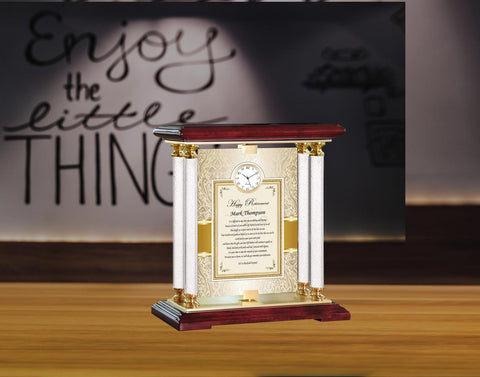 Personalize Retirement Clock Plaque Boss Coworker Award Retirement Gift Employee