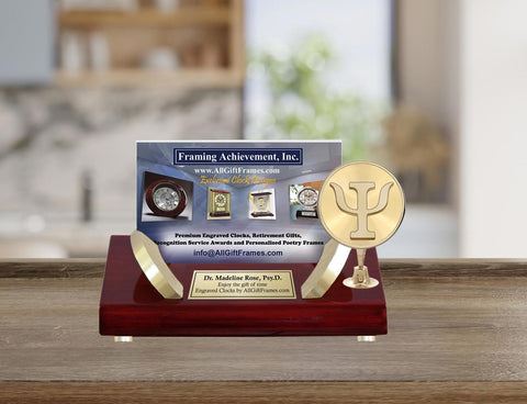 Psychologist psychiatrist business card holder desk name plaque congratulation
