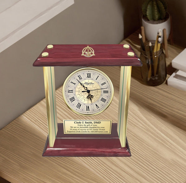 Dentist gift engraved desk clock dental school student graduate graduation DMD