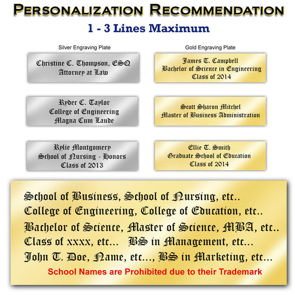 College Triple Diploma Frame Dual Three Certificate Engraved Personalized University Holder Document Plaque License State Board Framing