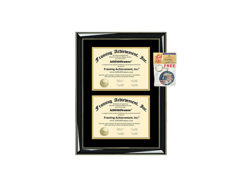 Double University Diploma Frame Dual Degree Graduation College State License Certificate Holder Two Document Case