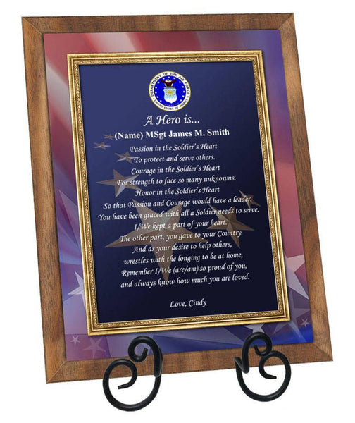 USAF Gift Air Force Plaque for Retirement Homecoming Discharge Going Away Soldier Pilot Present Military Poem