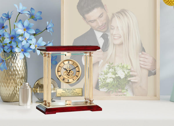 Personalized clock law gift attorney lawyer justice scale student passing bar