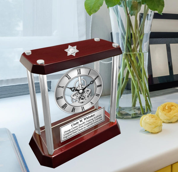 Engrave Clock Sheriff Law Enforcement Academy Graduate Gift Deputy Service Award