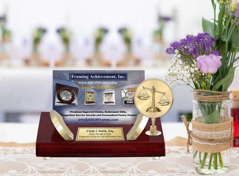 Law school graduation gift engrave business card lawyer name plaque attorney