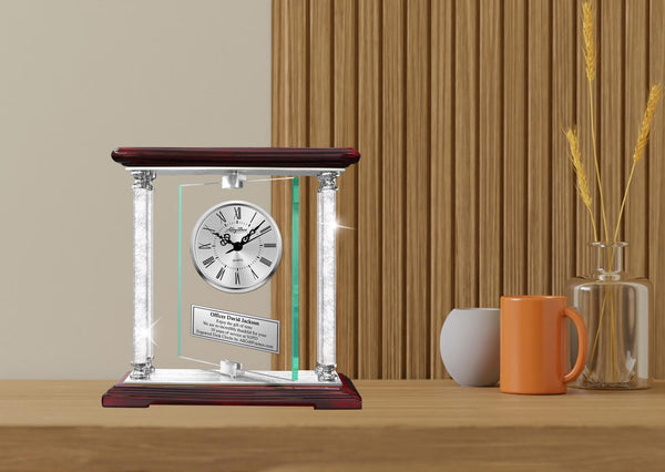 Law enforcement gift policeman engrave desk clock police academy retirement