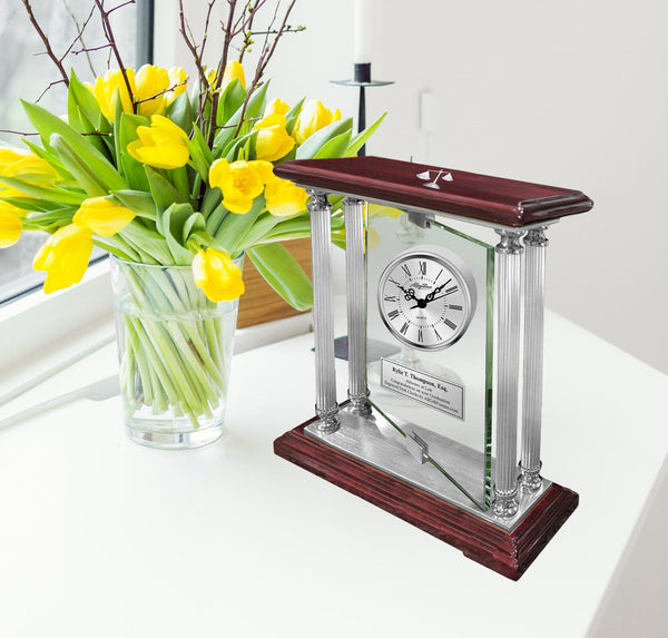 Law Graduation School Gift Engrave Clock Congratulation Attorney Lawyer JD