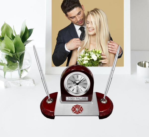 Engrave clock EMT firefighter congratulation retirement graduation award fireman