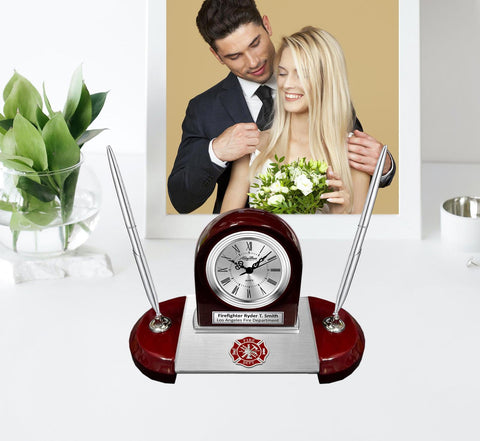 Engrave clock EMT firefighter congratulation retirement graduation award fireman