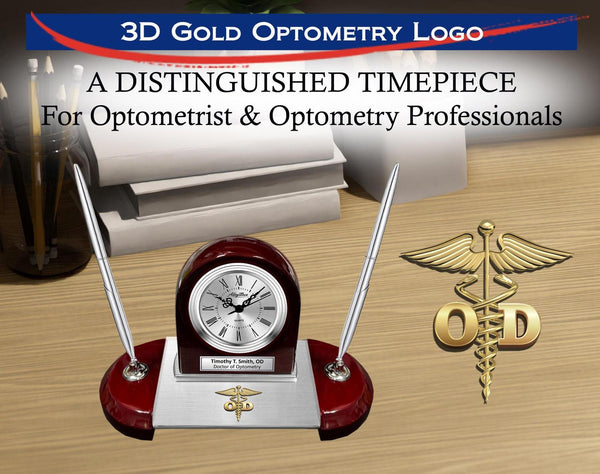 Desk nameplate engrave clock Doctor of Optometry graduation gift optometrist