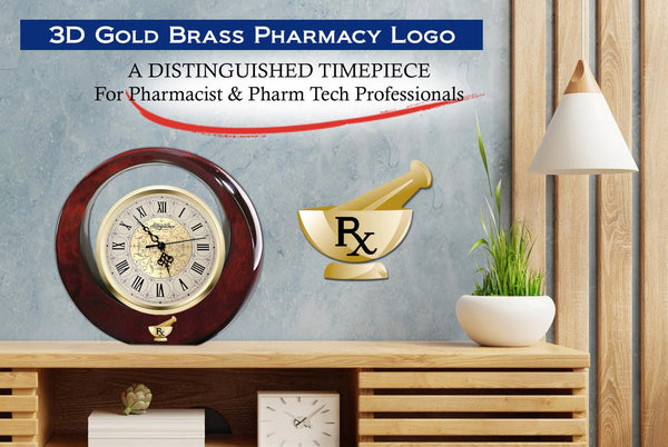 Doctor pharmacy gift pharmacist award round desk clock PharmD congrats graduate