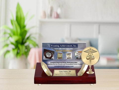 Optometrist Doctor of Optometry graduation gift engrave business card holder OD