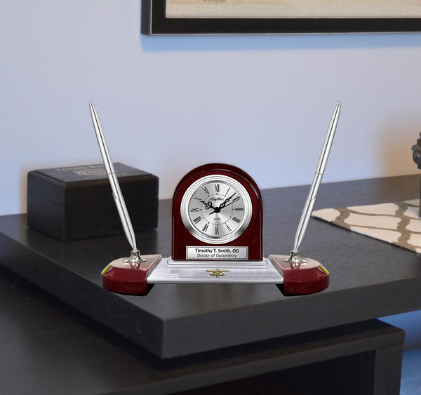 Desk nameplate engrave clock Doctor of Optometry graduation gift optometrist
