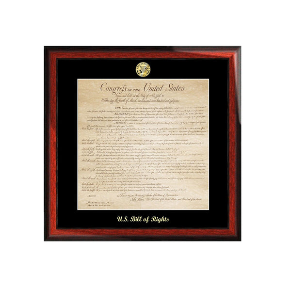 Law School Graduation Gift Bill of Rights Poster Print Frame Mahogany Law Gifts Lawyer Gift Idea Attorney Paralegal