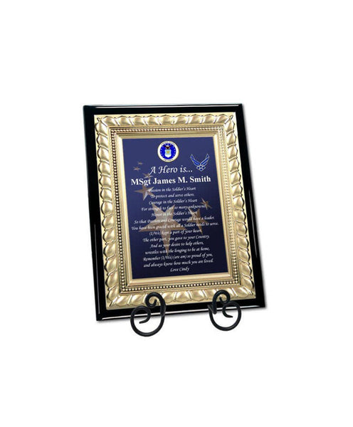 Military Gift USAF Plaque Retirement Discharge Going Away Air Force Gold Plaque
