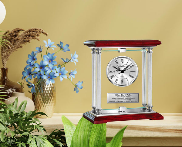 Police officer engrave clock congratulation retirement service award academy