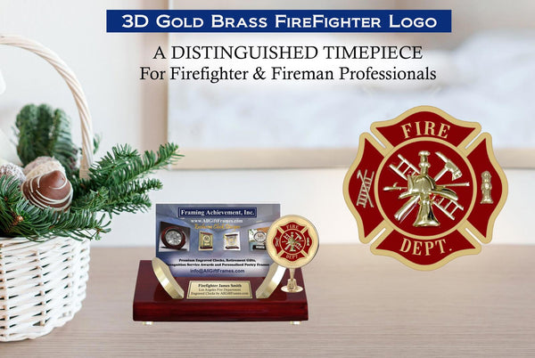 Fire fighter gift graduation engrave business card holder fireman name plaque