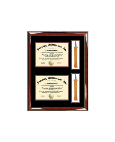 Double Graduation Tassel Box Two Diploma Frame Dual Degree College University Document Framing Holder Case Plaque Shadowbox