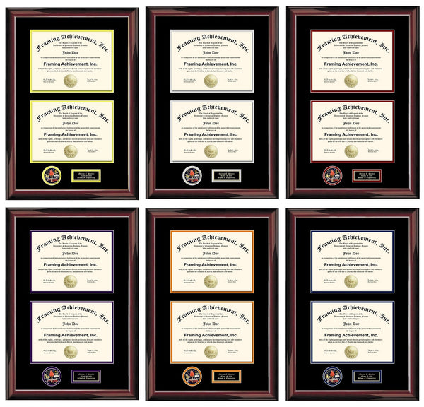 Dual Certificate Frame Double License State Board College Diploma Frame Military Two Documents Degree Framing Award Medal Shadow Box Case Holder