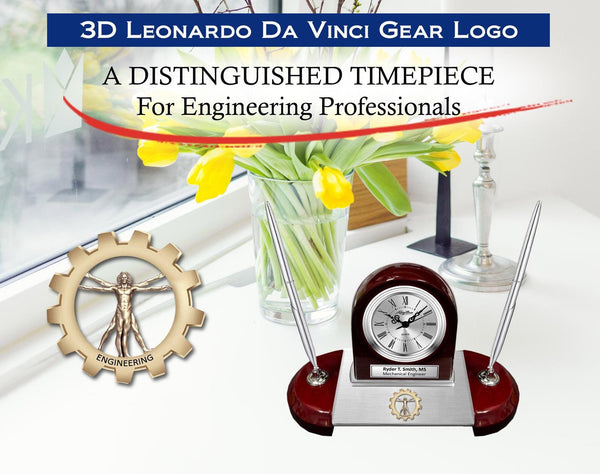 Office name plate gift engraved desk clock pen display congratulation coworker