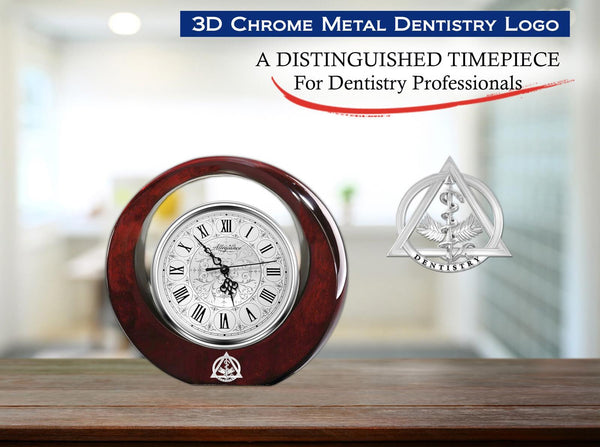Dentistry desk table clock wood retirement gift award dentist graduate DDS
