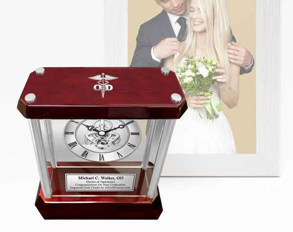 Engraved Clock Doctor of Optometry Graduation School Gift Optometrist Graduate