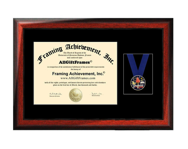 Graduation Diploma Frame Medal Ribbon Recognition Military University Degree Framing Honor Graduate Medallion Holder