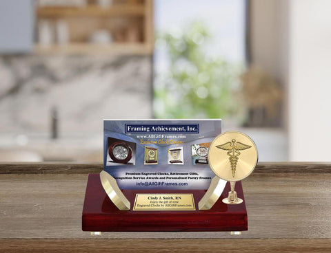 Physician service award doctor medicine graduation engrave business card holder