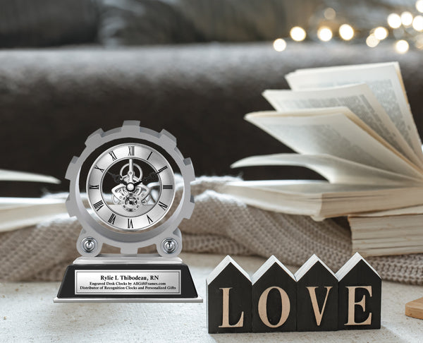 Personalized Clocks Engineer Anniversary Wedding Engrave Clock Business Promotion Boss Coworker Gift Going Away Present Birthday Love