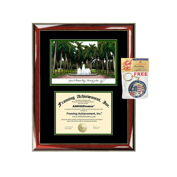 University of Miami diploma frames Miami lithograph frame sketch certificate framing graduation degree gift college document plaque graduate