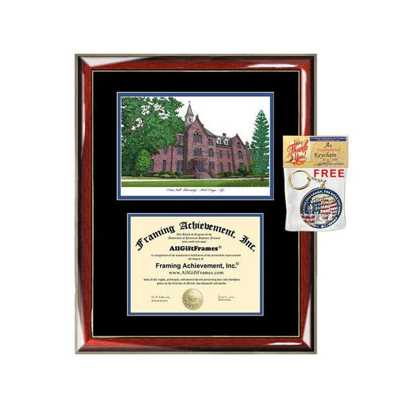 Seton Hall University diploma frames SHU lithograph frame campus sketch framing graduation degree gift college plaque certificate plaque