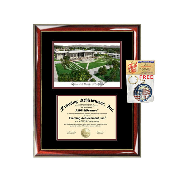 CSUN diploma frames lithograph campus sketch California State University Northridge frame certificate framing graduation degree Cal State