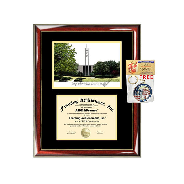 Mount St. Joseph University diploma frames lithograph MSJ frame campus sketch certificate framing graduation degree campus picture graduate