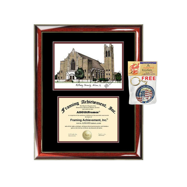 McMurry University diploma frames lithograph McMurry frame campus image sketch certificate framing graduation degree plaque graduate gift